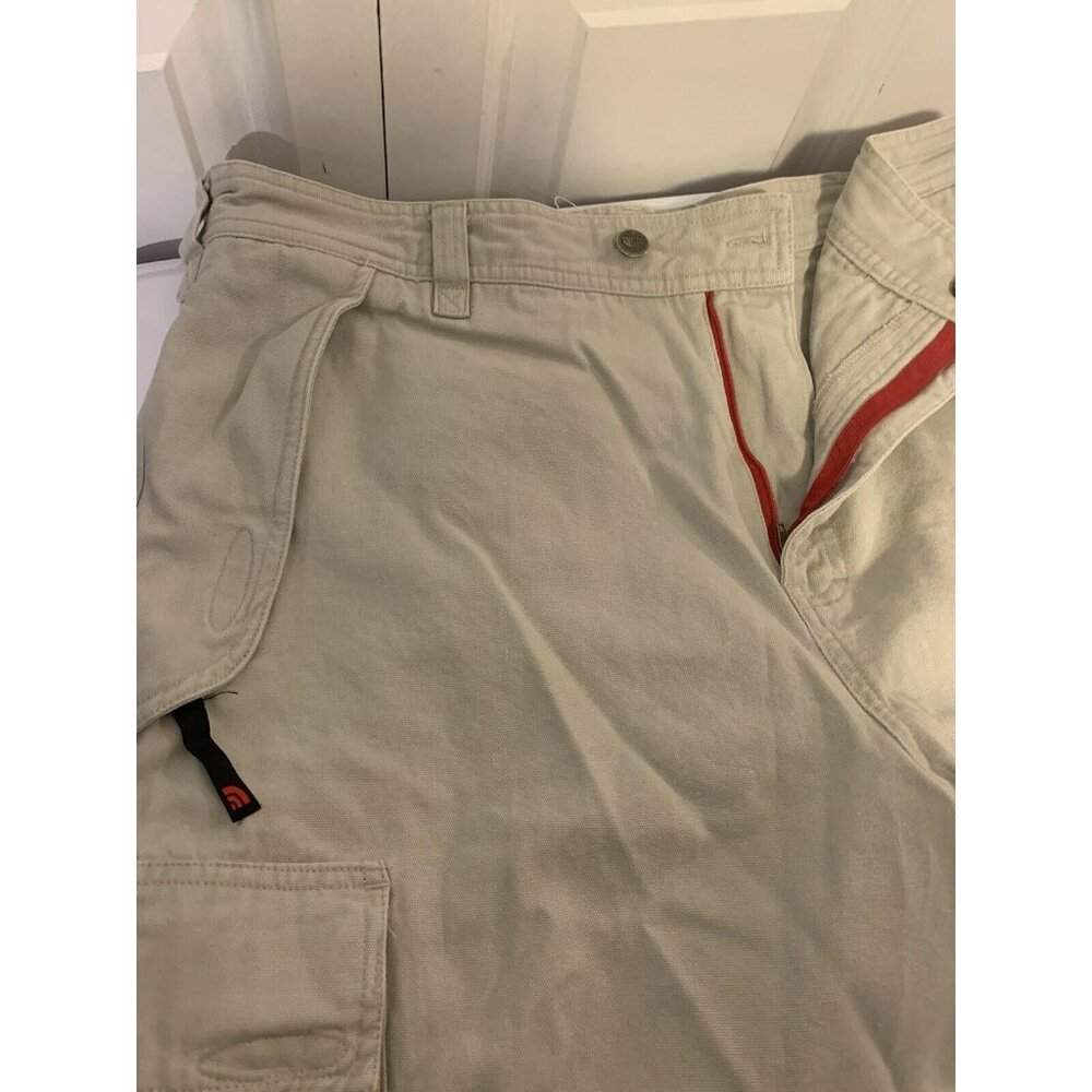 Vintage The North Face Cargo Shorts Men’s Sz 38 Cotton Beige Solid Heavy Hiking